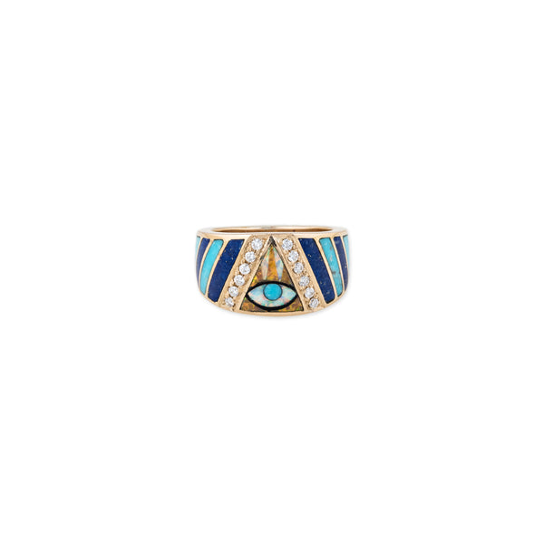 jacquie aiche Eye Gemstone Chevron Inlay Ring