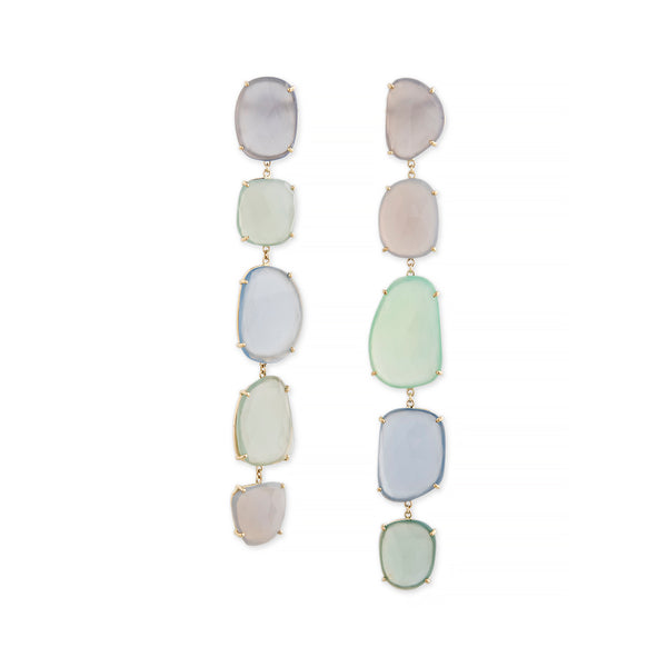jacquie aiche FREEFORM SLICE CHALCEDONY EARRINGS