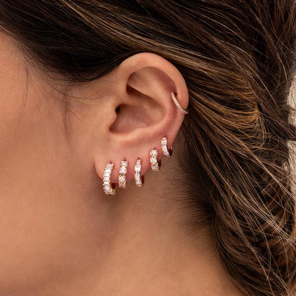 Jacquie Aiche FULL DIAMOND BAGUETTE MINI HOOP