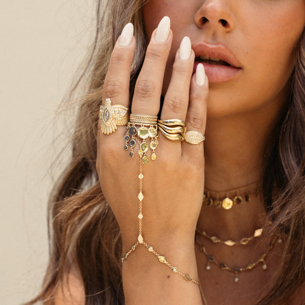 Jacquie Aiche Graduated Hammered Disc Shaker Ring