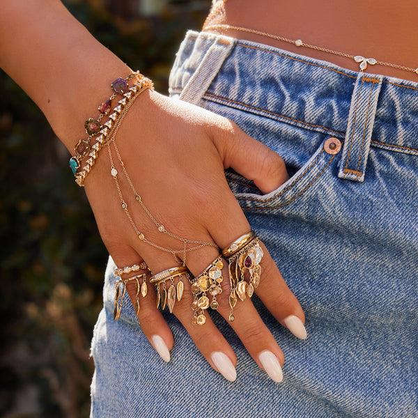 Jacquie Aiche Graduated Hammered Disc Shaker Ring