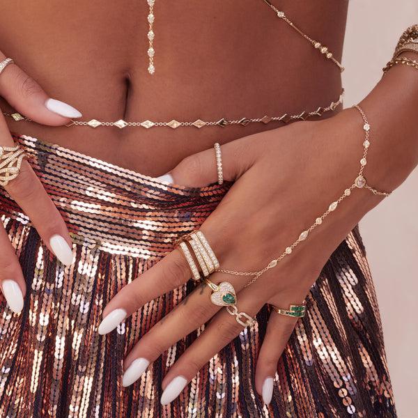 Jacquie Aiche Hammered Kite Shape Belly Chain