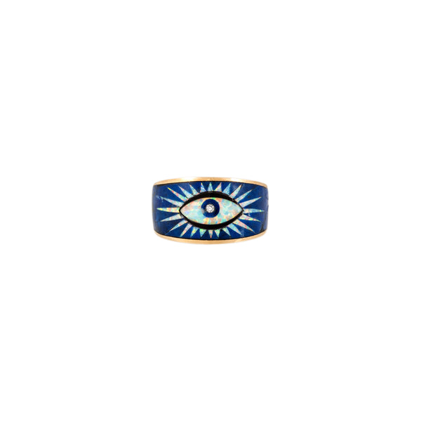 jacquie aiche Lapis + Opal Inlay Eye Burst Ring
