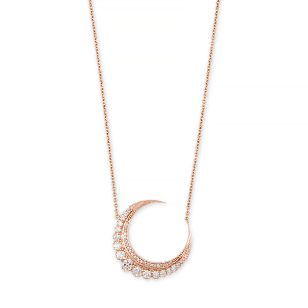 jacquie aiche Large Diamond Crescent Moon Necklace