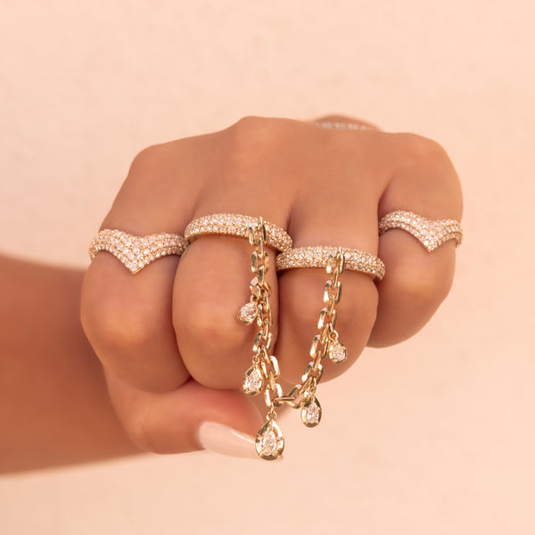 Jacquie Aiche Large Graduated Pave V Ring