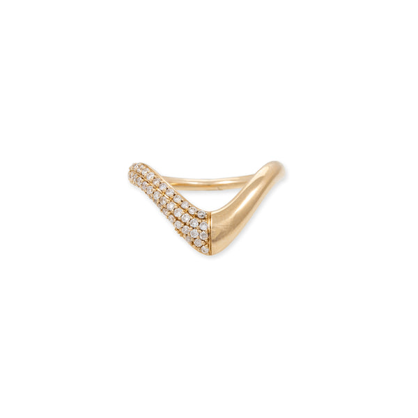 jacquie aiche Large Half Pave V Wave Ring