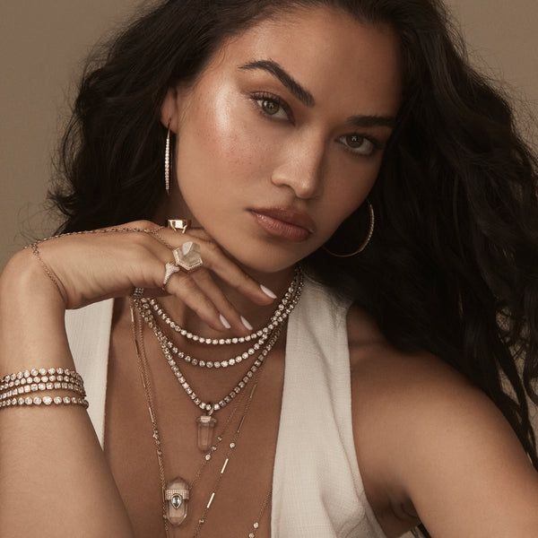 Jacquie Aiche Large Pave Clear Quartz Crystal Ring