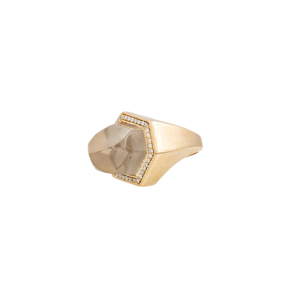 jacquie aiche Large Pave Clear Quartz Crystal Ring