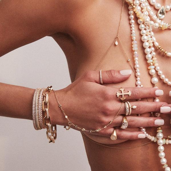 Jacquie Aiche Large Pave Diamond Gothic Cross Ring