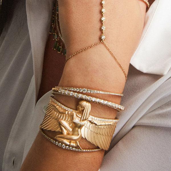 Jacquie Aiche Large Pavé Diamond Isis Cuff