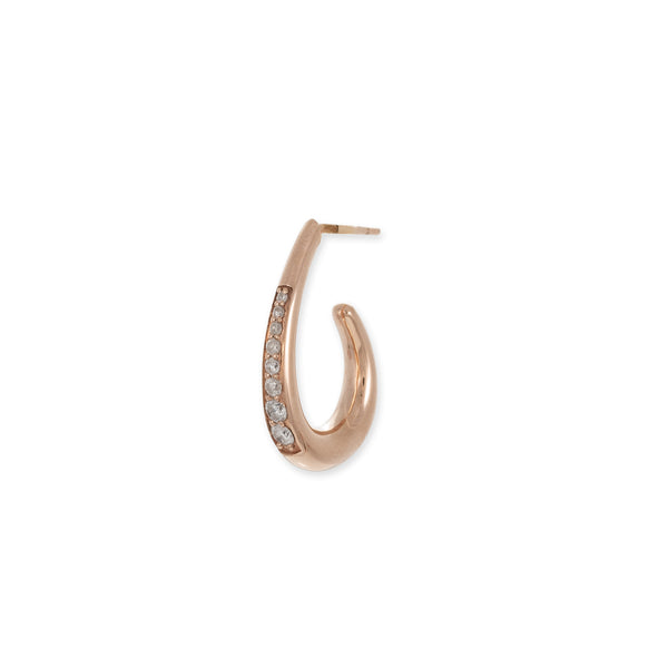 jacquie aiche Large Pave Graduated Oval Open Hoop
