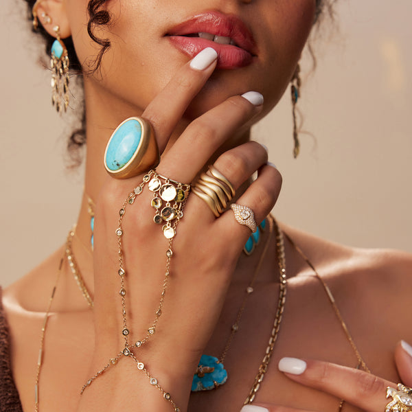 Jacquie Aiche Large Smooth Oval Turquoise Ring