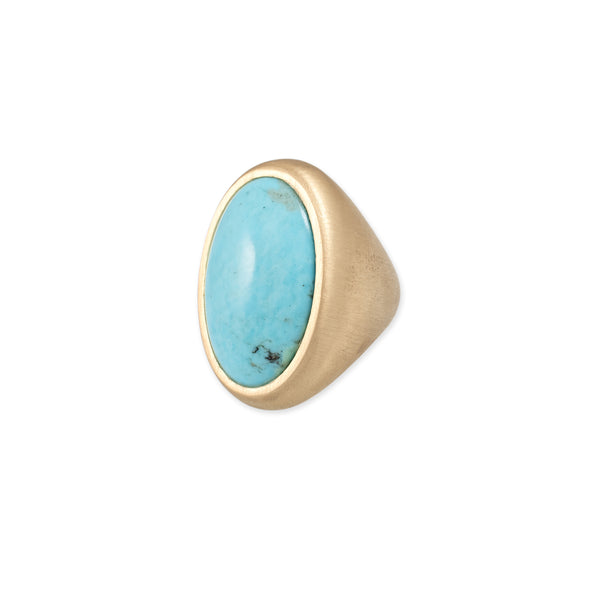 jacquie aiche Large Smooth Oval Turquoise Ring
