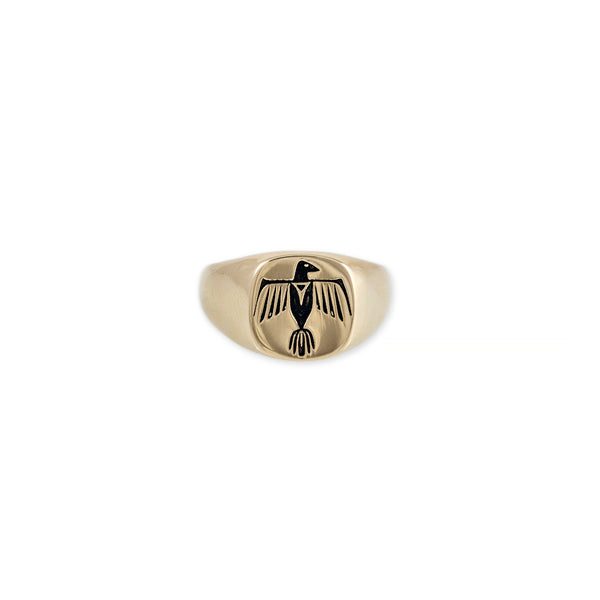 jacquie aiche Large Thunderbird Crest Signet Ring