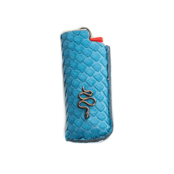 jacquie aiche LIGHT BLUE SNAKE SKIN SNAKE LIGHTER
