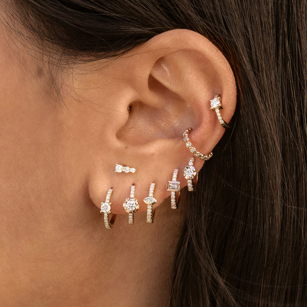 Jacquie Aiche Marquise Diamond Pave Mini Hoop