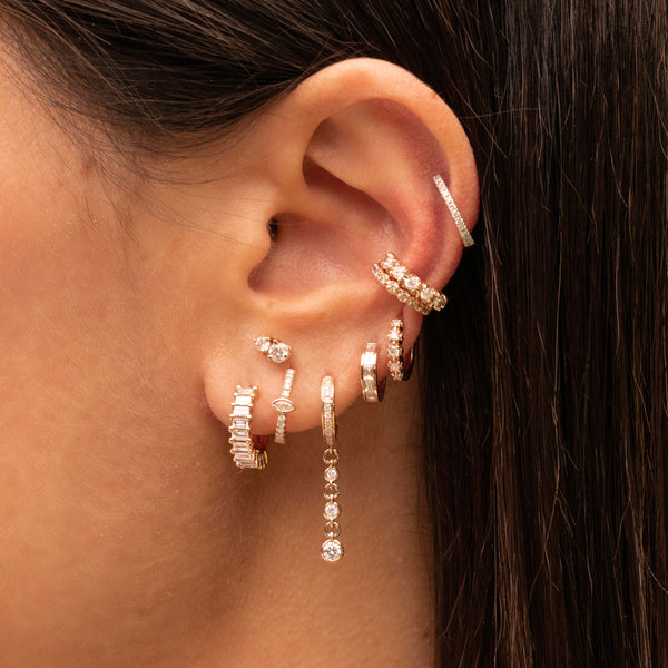 Jacquie Aiche Marquise Diamond Pave Mini Hoop