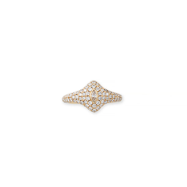 jacquie aiche Marquise Diamond Pave Signet Ring