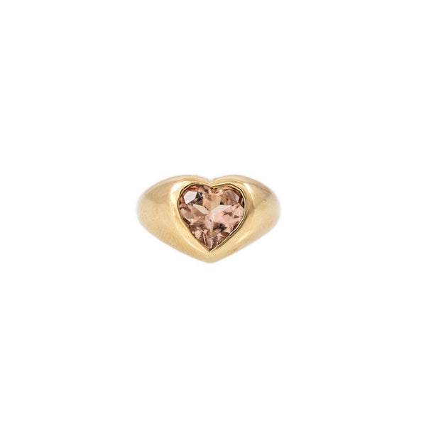 jacquie aiche Morganite Heart Signet Ring