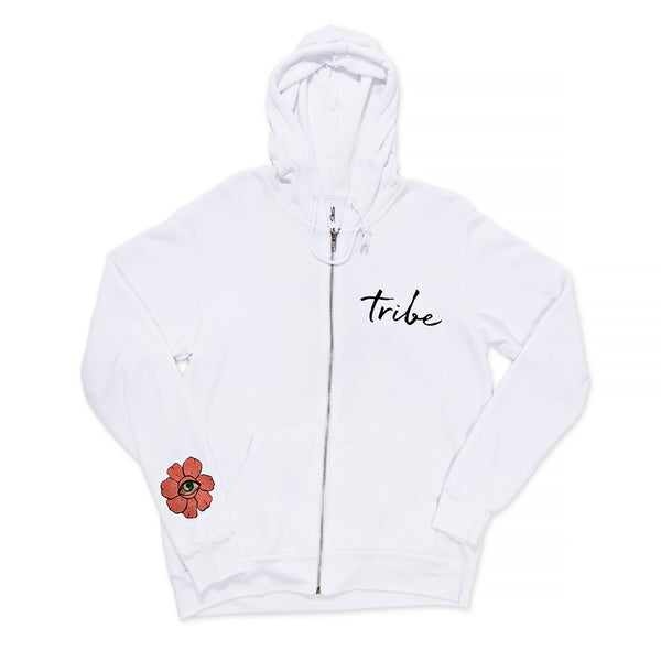Jacquie Aiche MUSHROOM WHITE ZIP HOODIE