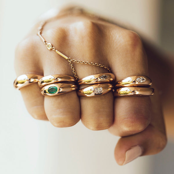 Jacquie Aiche Oval Diamond Center Dome Ring