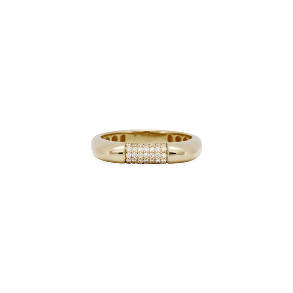 jacquie aiche Pave Center Rounded Flat Top Ring