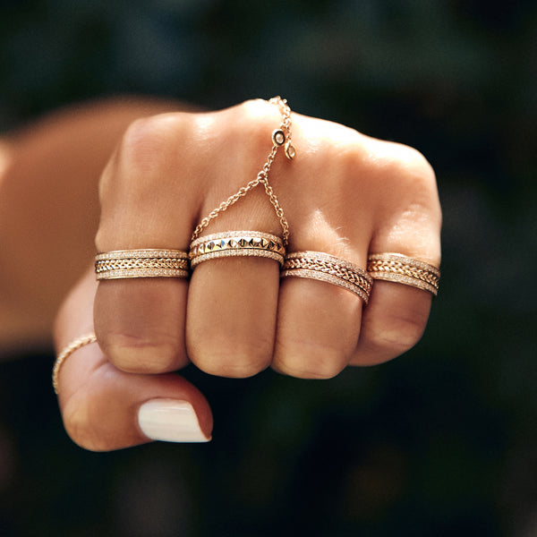 Jacquie Aiche Pave Diamond Braided Spinner Ring