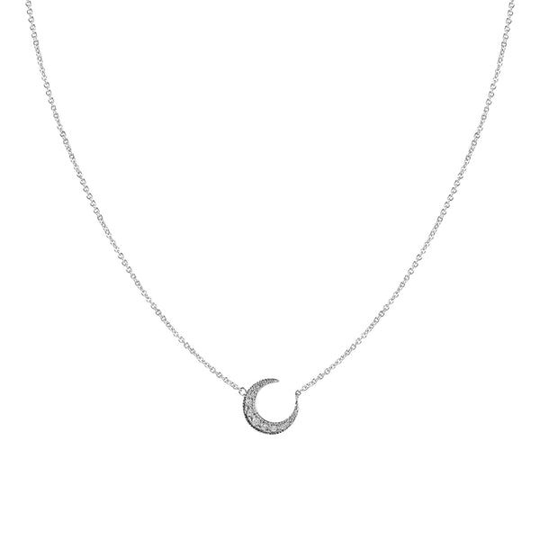Jacquie Aiche Pavé Diamond Crescent Moon Necklace