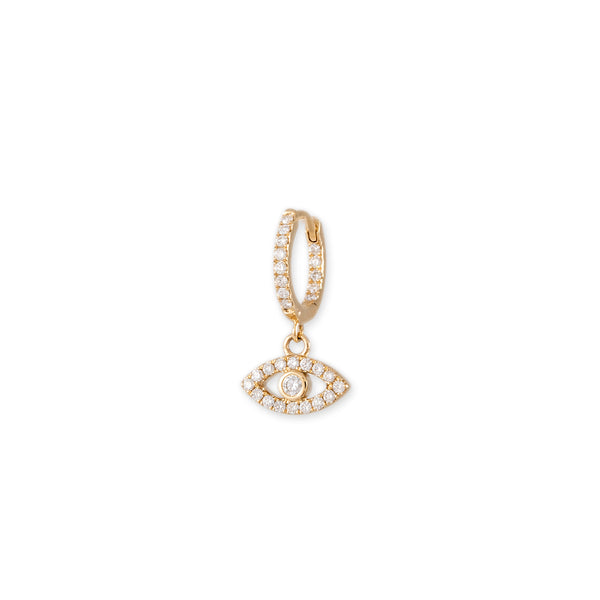 jacquie aiche Pave Diamond Eye Drop Mini Hoop