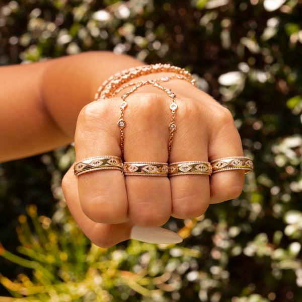 Jacquie Aiche Pave Diamond Eyes Spinner Ring