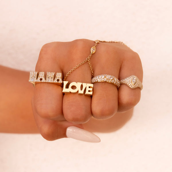 Jacquie Aiche Pave Diamond Fuck & Love Groovy Ring