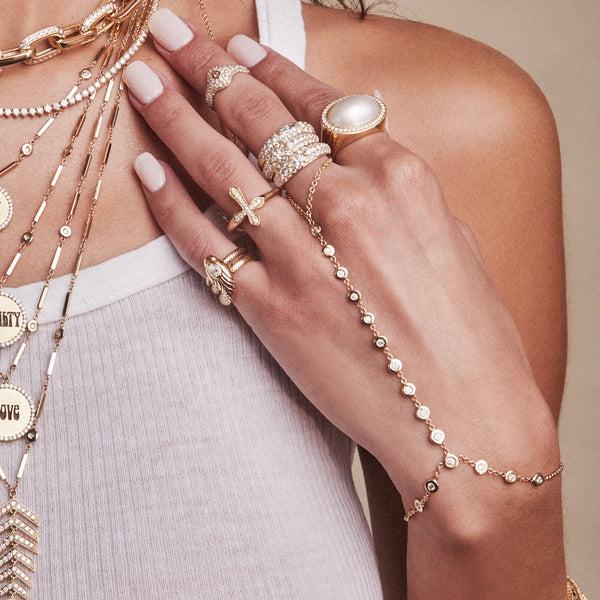 Jacquie Aiche Pave Diamond Gothic Cross Ring