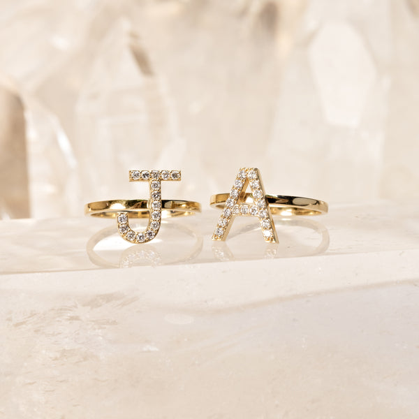 Jacquie Aiche Pave Diamond Initial Ring W