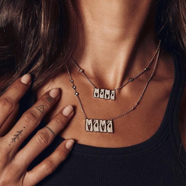 Jacquie Aiche Pave Diamond Large "Mama" Necklace