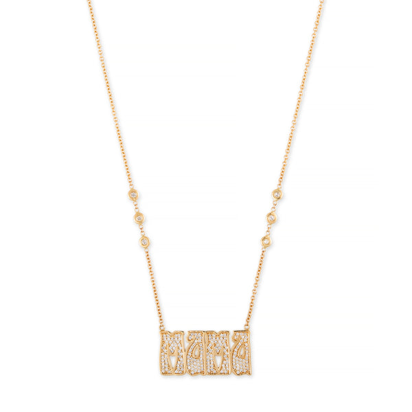 jacquie aiche Pave Diamond Large "Mama" Necklace