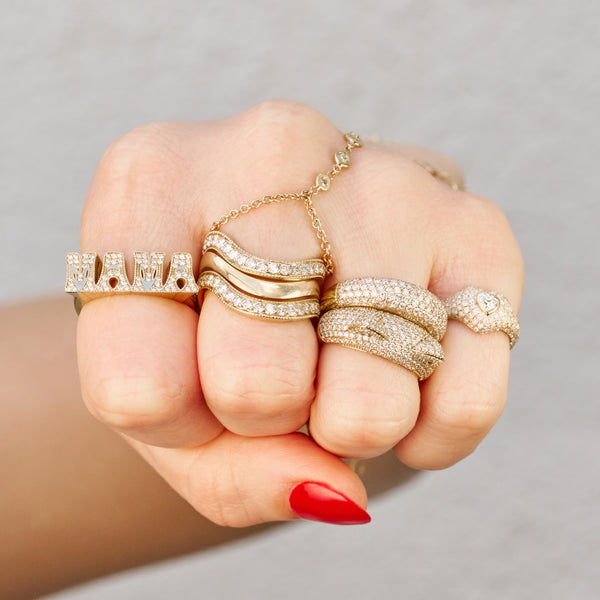 Jacquie Aiche Pave Diamond Mama & Milf Groovy Ring