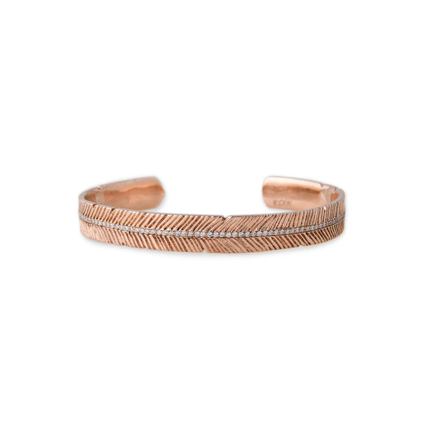 jacquie aiche Pavé Gold Feather Cuff