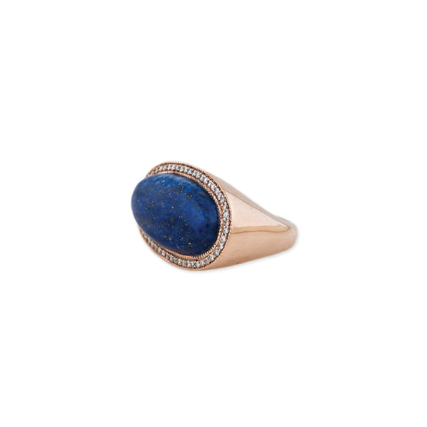 Jacquie Aiche Pave Horizontal Oval Lapis Ring
