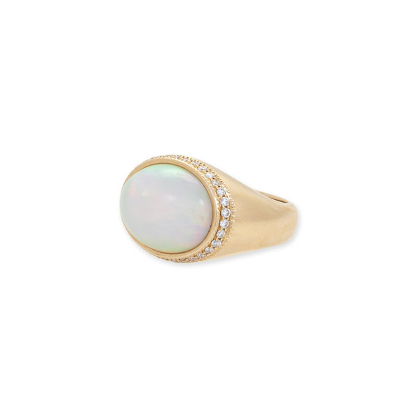 jacquie aiche Pave Horizontal Oval Opal Ring