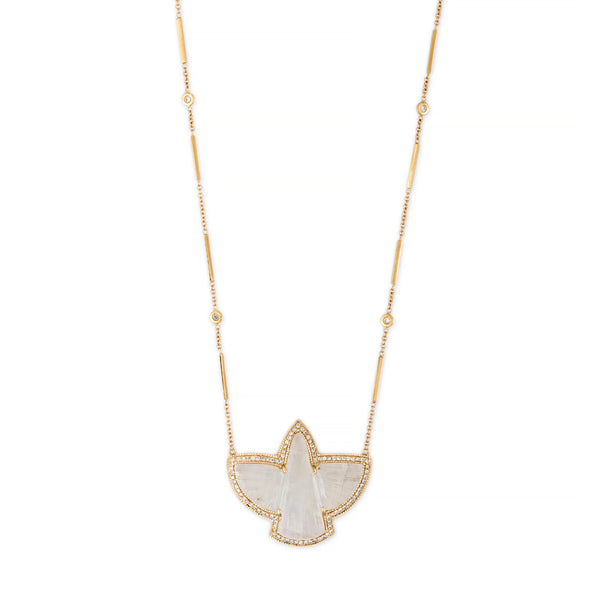 jacquie aiche Pave Moonstone Thunderbird Necklace