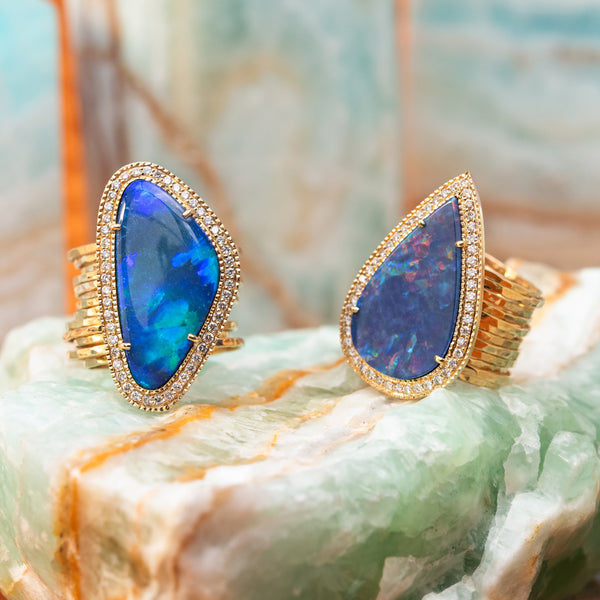 Jacquie Aiche Pave Opal Teardrop Multi Waif Ring