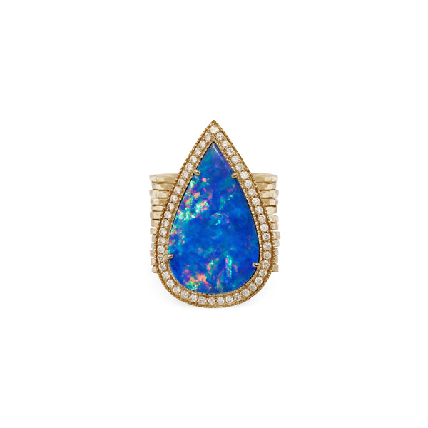 jacquie aiche Pave Opal Teardrop Multi Waif Ring