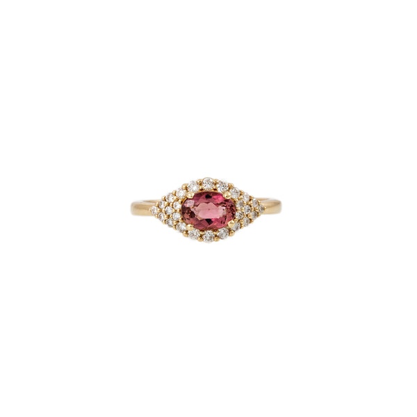 jacquie aiche Pave Pink Tourmaline Center Eye Ring