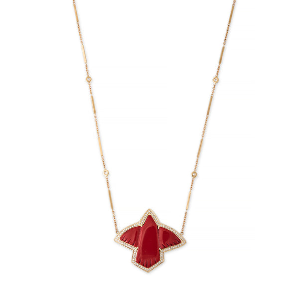 jacquie aiche Pave Red Jasper Thunderbird Necklace