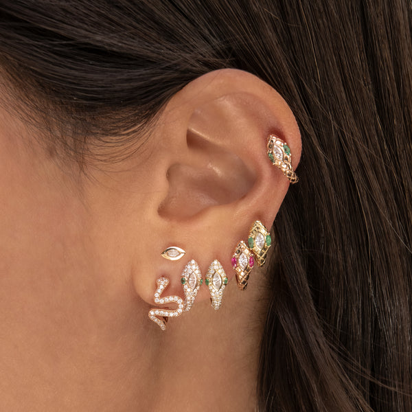 Jacquie Aiche Pave Slithering Snake Mini Hoop