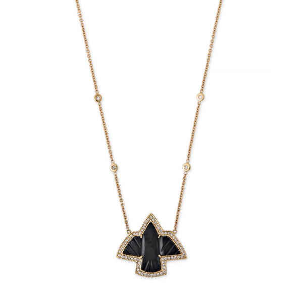 jacquie aiche Pave Small Onyx Thunderbird Necklace