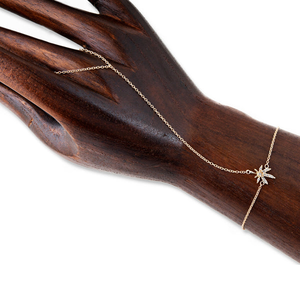 jacquie aiche Pave Sweet Leaf Finger Bracelet