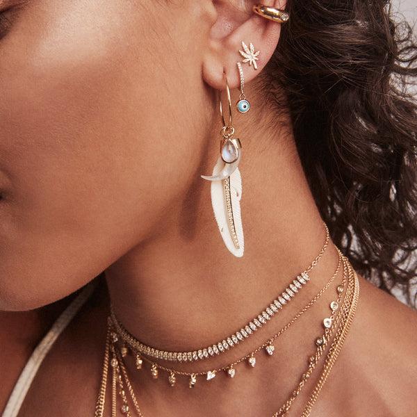 Jacquie Aiche Pave Sweet Leaf Stud