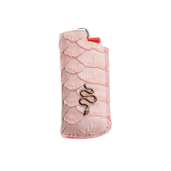 jacquie aiche PINK SNAKE SKIN SNAKE LIGHTER