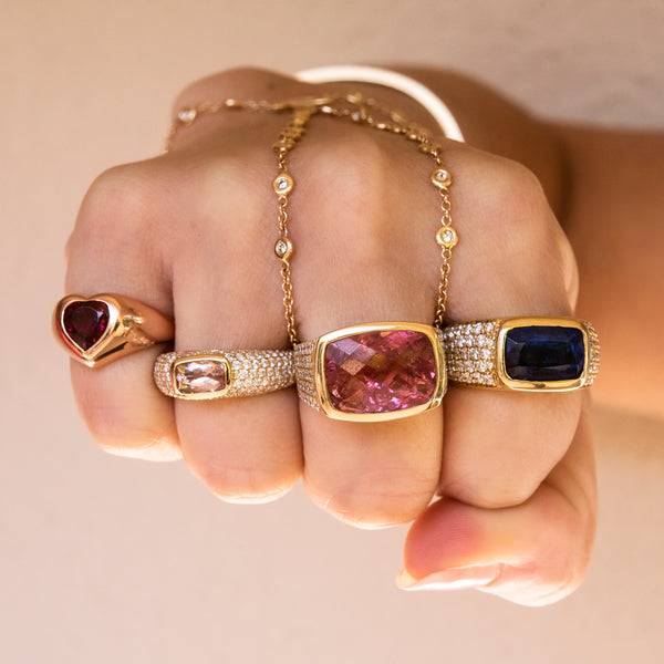 Jacquie Aiche Pink Tourmaline Heart Signet Ring